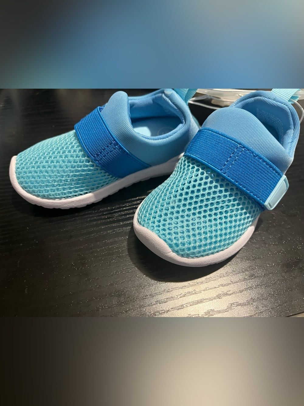 Cat & Jack Aqua and Blue Mesh Slip-On Walker Shoes
